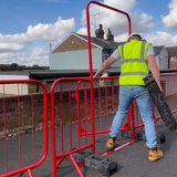 Walkthrough Crowd Control Barrier with Fixed Legs and Spring Loaded Gate
