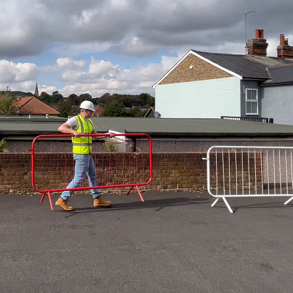 Crowd Control Barrier with Fixed Legs - Red