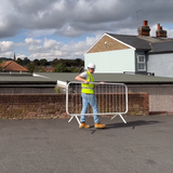 Crowd Control Barrier with Fixed Legs - White